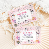 Pink Ghost Halloween Spooky Boo Diaper Raffel Begleitkarte