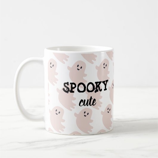 Pink Ghost Halloween Spooky Niedlich Kaffeetasse (Links)