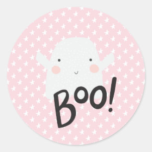 Pink Ghost Halloween Sticker