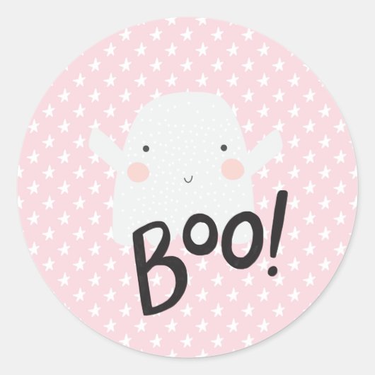Pink Ghost Halloween Sticker (Vorderseite)