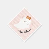 Pink Ghost Happy Halloween Serviette (Ecke)