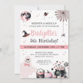 Pink Ghost kids Halloween Party Einladung (Vorderseite)