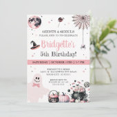 Pink Ghost kids Halloween Party Einladung (Stehend Vorderseite)