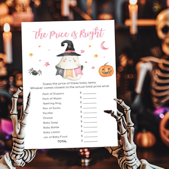 Pink Ghost Kleiner Boom Der Preis ist das richtige (Little Boo Baby Shower The Price is Right Game)