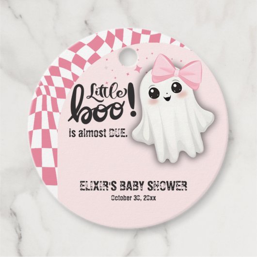 Pink Ghost Little Boo ist fast die richtige Baby D Geschenkanhänger (Vorderseite)