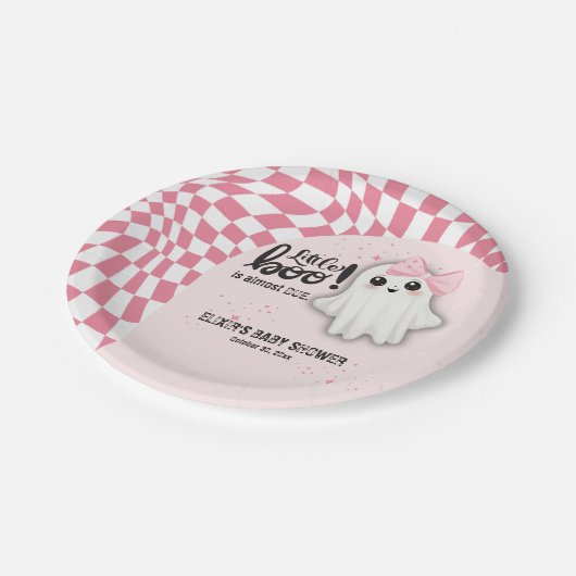 Pink Ghost Little Boo ist fast die richtige Baby D Pappteller (Schrägansicht)