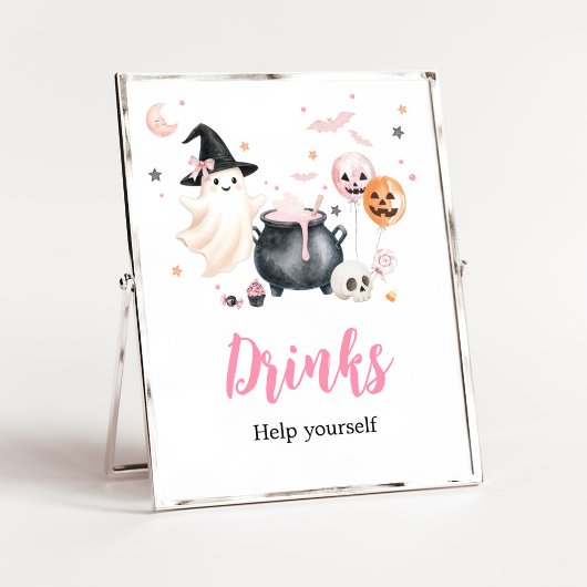 Pink Ghost Little Boo Trinkschild Poster