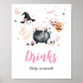 Pink Ghost Little Boo Trinkschild Poster (Vorne)