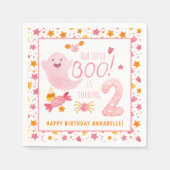 Pink Ghost Little Boo Wende 2. Geburtstag Serviette (Vorderseite)