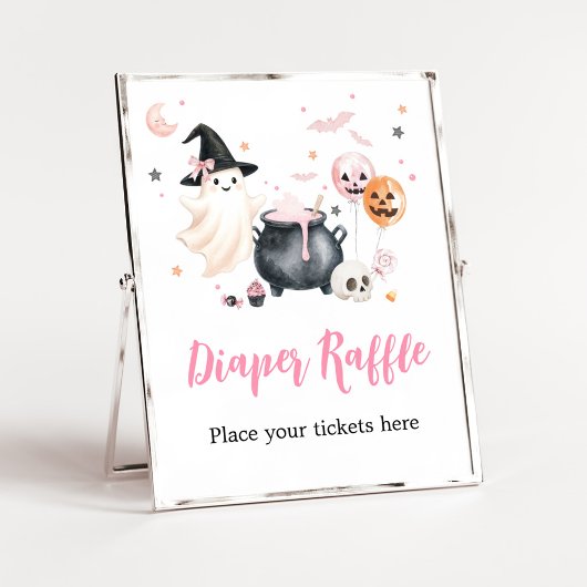 Pink Ghost Little Boo Windel-Raffle-Schild Poster