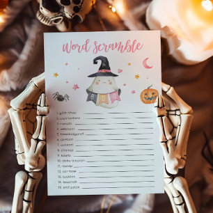 Pink Ghost Little Boo Word Scramble Spiel