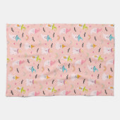Pink Ghost Rainbow Muster Halloween Küchentuch (Horizontal)
