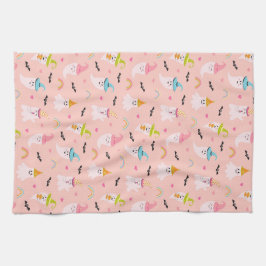 Pink Ghost Rainbow Muster Halloween Küchentuch