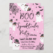 Pink Ghost Spooktacular Halloween Geburtstag Einladung (Vorne/Hinten)