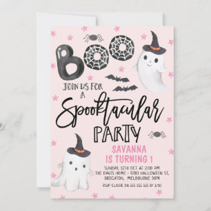 Pink Ghost Spooktacular Party Halloween Geburtstag Einladung