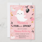 Pink Ghost VIUR jemals Spooky Geburtstag Einladung (Vorderseite)