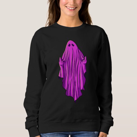 Pink ghost with middle fingers sweatshirt (Vorderseite)