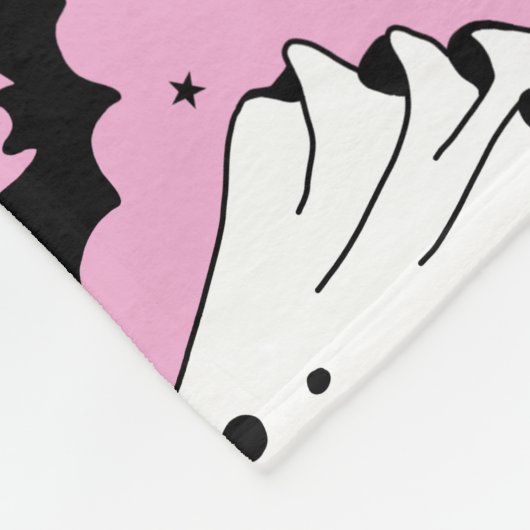 Pink ghosts, bats and pumpkins fleecedecke (Ecke)