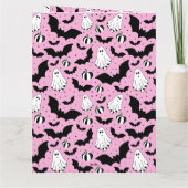 Pink ghosts, bats and pumpkins karte (Rückseite)