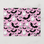 Pink ghosts, bats and pumpkins postkarte (Rückseite)