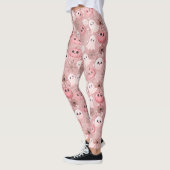 Pink Ghosts & Pumpkins Whimsisches Halloween Leggings (Links)