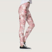 Pink Ghosts & Pumpkins Whimsisches Halloween Leggings (Rechts)