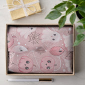 Pink Ghosts & Pumpkins Whimsisches Halloween Seidenpapier (Geschenk)