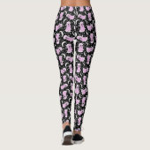 Pink Ghosts Say Boo Halloween Trick oder Treat Leggings (Rückseite)