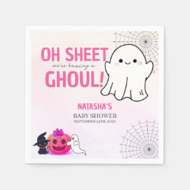 Pink Ghoul Halloween Baby Shooting Paper Napkin Serviette
