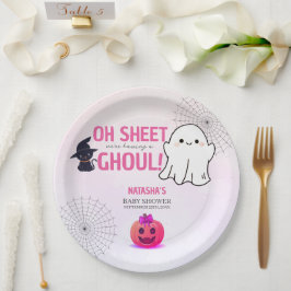 Pink Ghoul Halloween Kinderdusche Pappteller