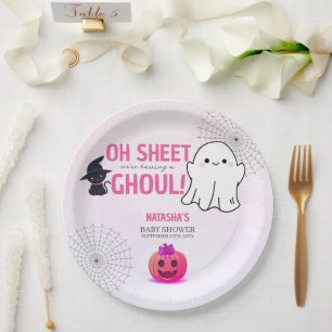 Pink Ghoul Halloween Kinderdusche Pappteller