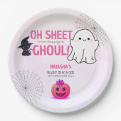 Pink Ghoul Halloween Kinderdusche Pappteller (Vorderseite)