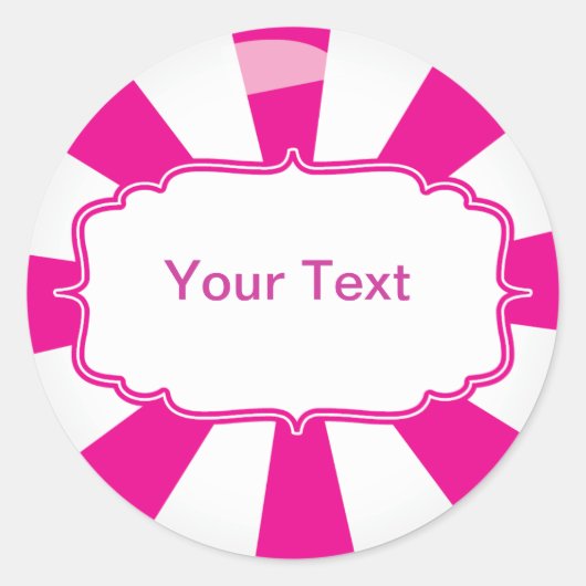 Pink Giant Lollipop Süßigkeiten Buffet Label Runder Aufkleber (Vorderseite)