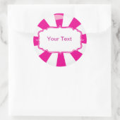 Pink Giant Lollipop Süßigkeiten Buffet Label Runder Aufkleber (Tasche)