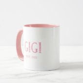 Pink Gigi Jahr etabliert Tasse (Vorderseite Links)