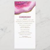Pink Gilt Agate Hochzeitsprogramme Programm (Vorderseite)