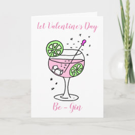 Pink Gin Happy Valentine's Day Card Karte