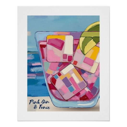 PINK GIN & TONIC POSTER (Vorderseite)