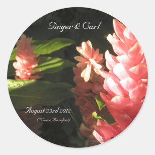 Pink Ginger Tropical Blume Umschlag Aufkleber