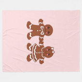 Pink Gingerbread Boy & Girl Blanket Fleecedecke (Vorderseite (Horizontal))