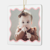 Pink Gingerbread Haus 1. Weihnachtsfeiertag Kerami Keramikornament (Links)