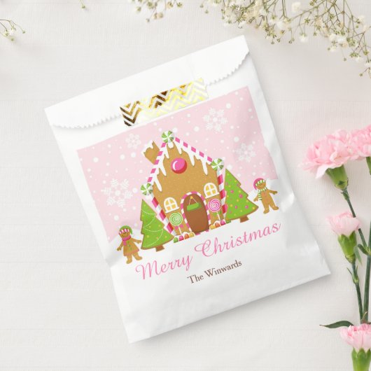 Pink Gingerbread Haus Dekorieren Weihnachtsfest Pa Geschenktütchen (Versiegelt)