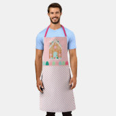 Pink Gingerbread House All-Over Print Schürze (Getragen)