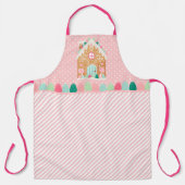 Pink Gingerbread House All-Over Print Schürze (Vorderseite)