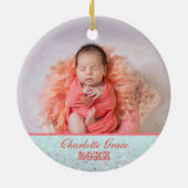 Pink Gingerbread House Baby's First Christmas Keramik Ornament (Hinten)