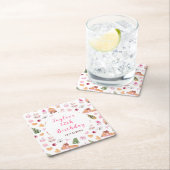 Pink Gingerbread House Birthday Party Rechteckiger Pappuntersetzer (Vor Ort)