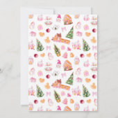 Pink Gingerbread House Dekoratives Party Einladung (Rückseite)