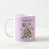 Pink Gingerbread House Kids Name Mug Kaffeetasse (Links)