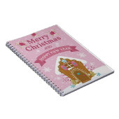 Pink Gingerbread House Merry Christmas Notebook Notizblock (Rechte Seite)