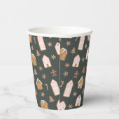Pink Gingerbread House Pattern Baby Shower Pappbecher (Rechts)